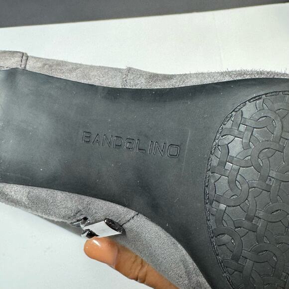 Bandolino Layita Gray Suede Pump Heel Ankle Booties Women 10 - Picture 7 of 8